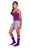 Purple Tube Socks with White Stripes