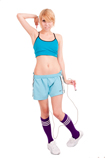 Purple Tube Socks with White Stripes