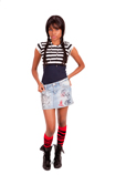 Red/Black Zebra Pattern Knee High Socks