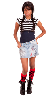 Red with Black animal design 