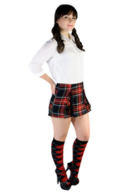 school girl outfit with knee socks