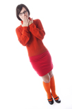 solid orange knee socks
