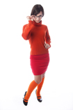 solid orange knee socks