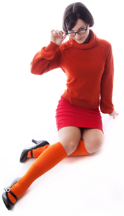 solid orange knee socks