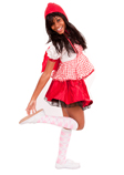 White and Light Pink Argyle Knee Socks