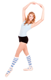 Striped White/Blue Knee Socks