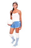 Striped White/Blue Knee Socks