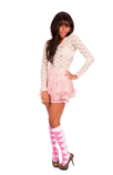 White/Pink Argyle Socks