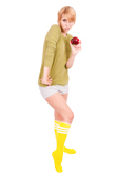 Yellow Tube Socks with 3 Stripes