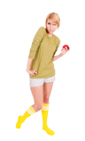 Yellow Tube Socks with 3 Stripes