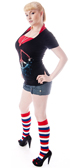 Patriotic costume with red white blue socks