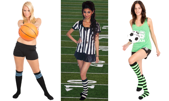 girls in sport gear basketball, ref and soccer