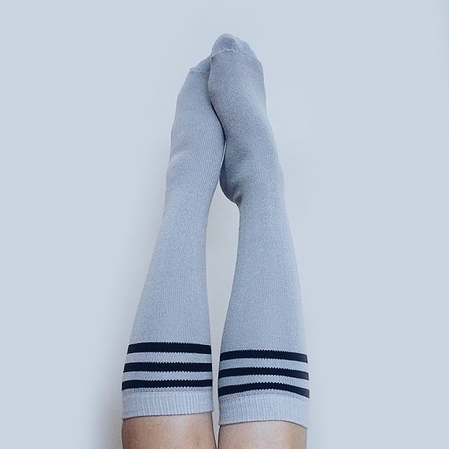 stripe tube socks - made in usa