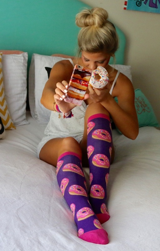 donut socks with matching phone case